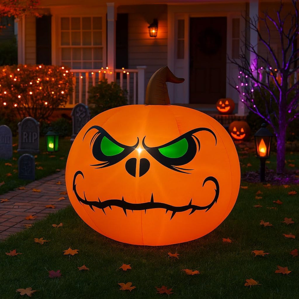 Halloween Inflatable Angry Pumpkin Outdoor Yard Decoration