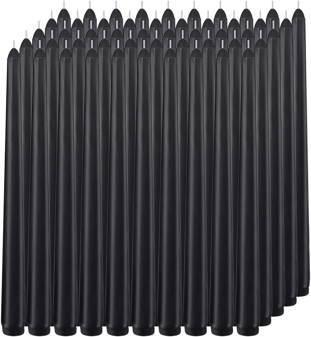 50 Pack Black Taper Candles