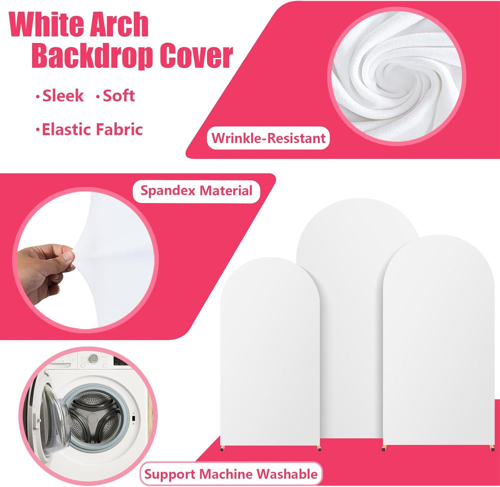 3 Pack Arch Backdrop Stand and Cover Set (7.2/6.6/6FT) Balloon Arch Stand