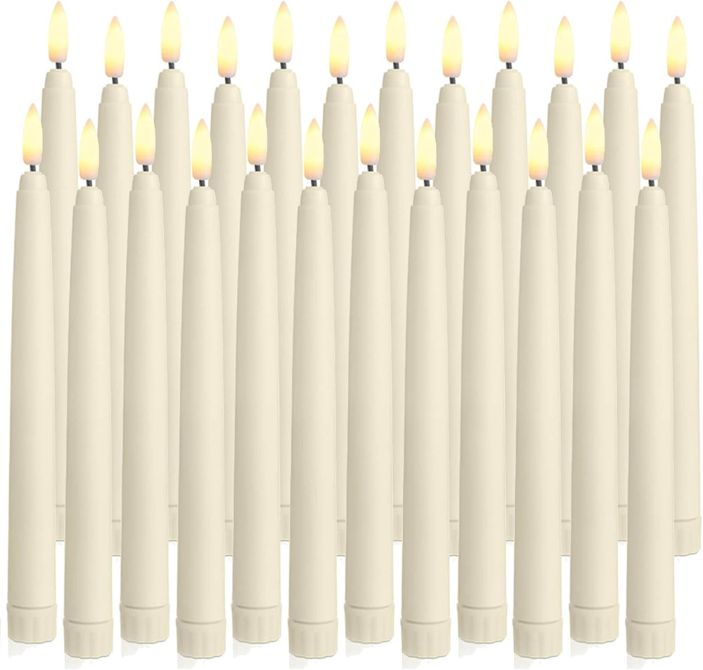 Baquler 24 Pcs Flameless Taper Candles LED Taper Candles Flickering Bulk