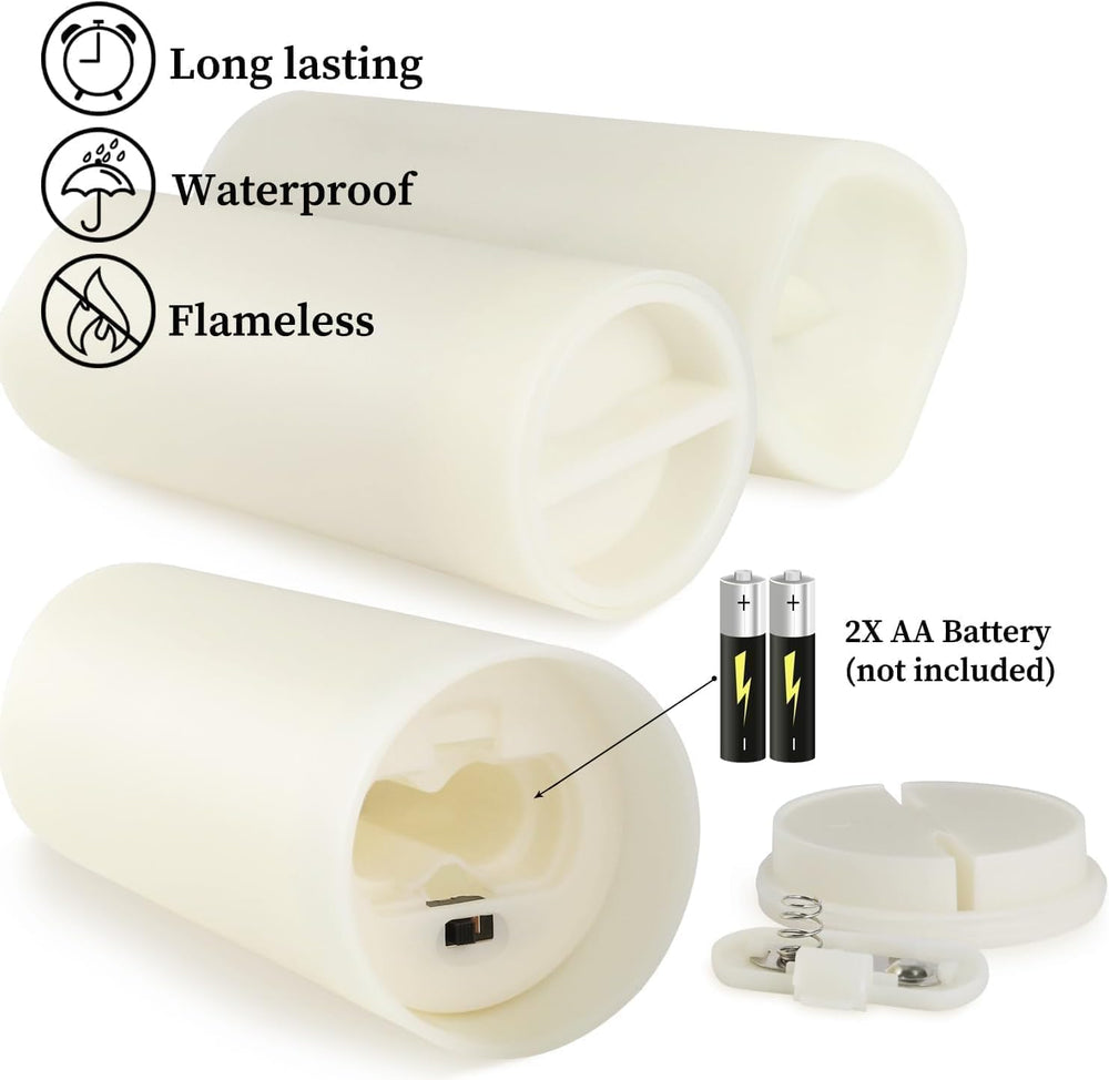 YOROXRG Set of 24 Waterproof Outdoor Flameless Candles, LED Candles with 4 Re...