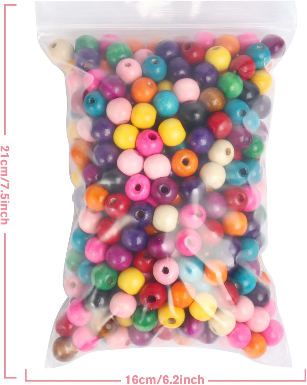400PCS Colorful Wooden Beads 16mm Large Round Wood Beads Bulk for DIY Craft (...