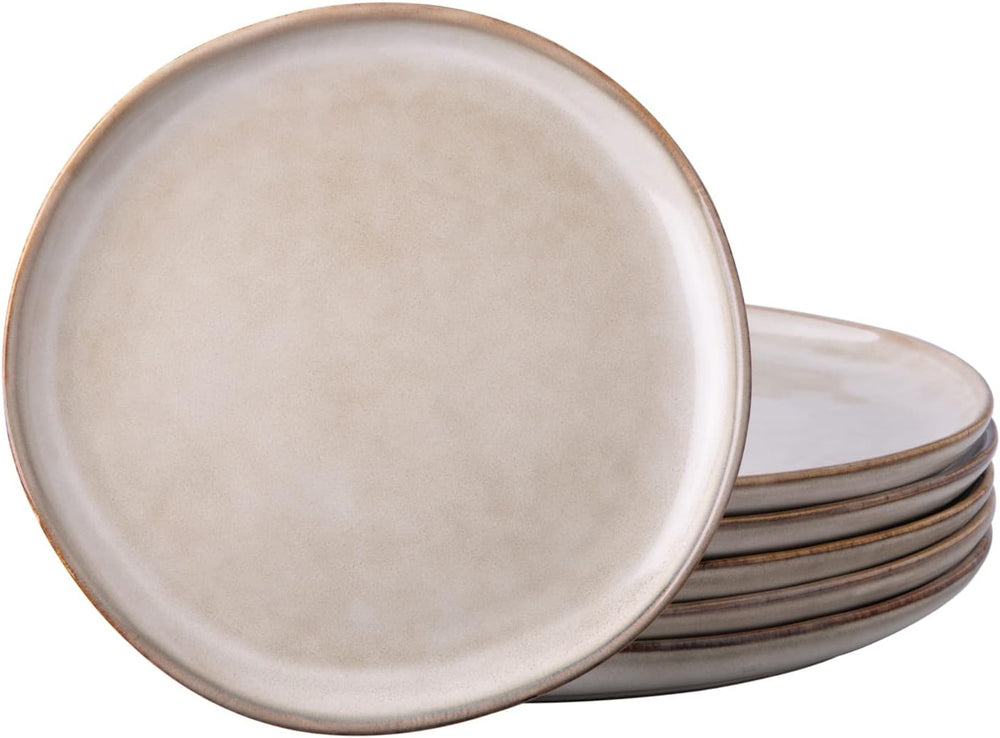 AmorArc Ceramic Plates Set of 6,8.5 Inch Stoneware Small Dinner Plates Set