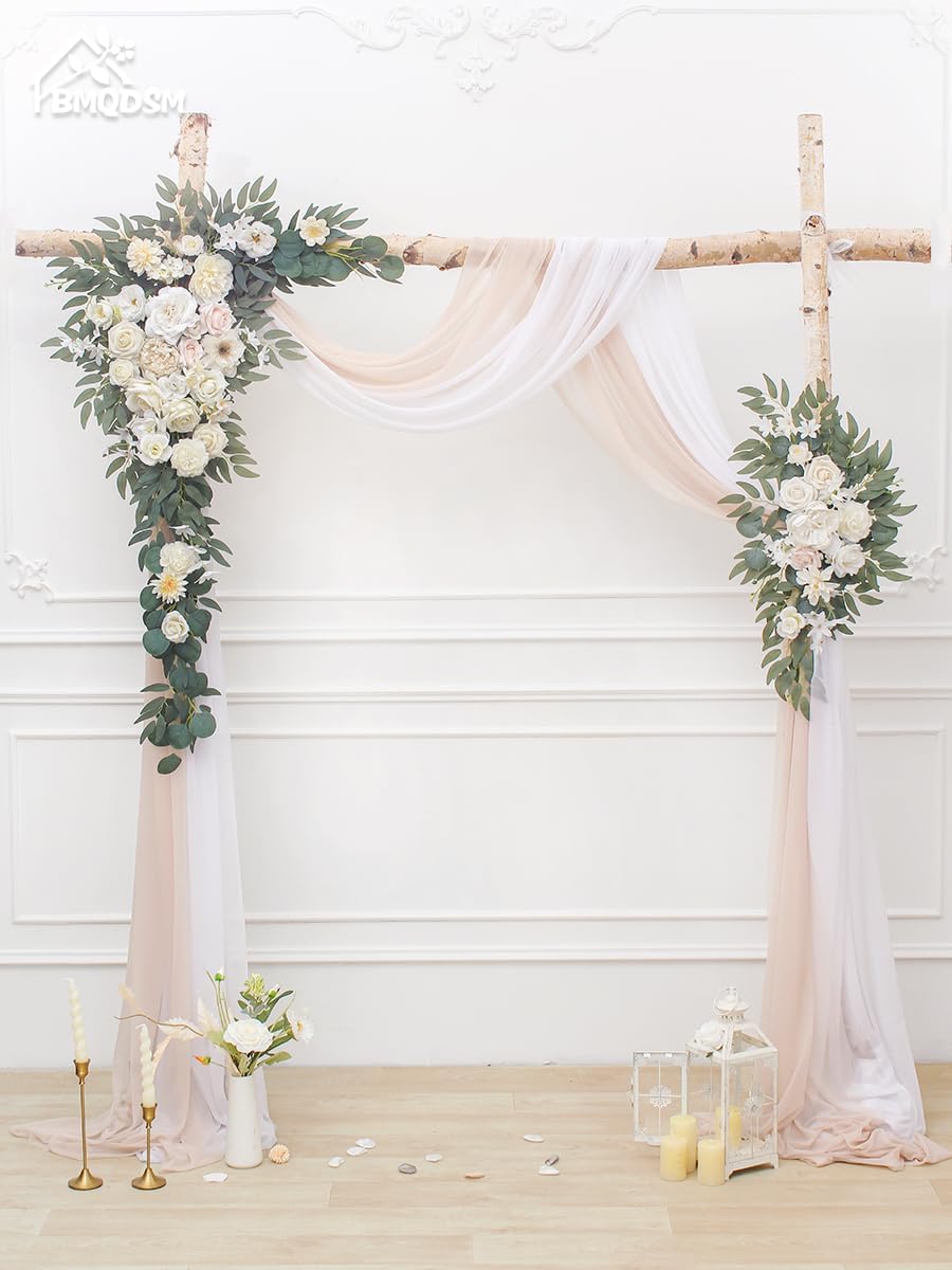 Faux Flowers Arch Flowers with Drapes (Set of 4) Wedding Decor and Wedding Ar...