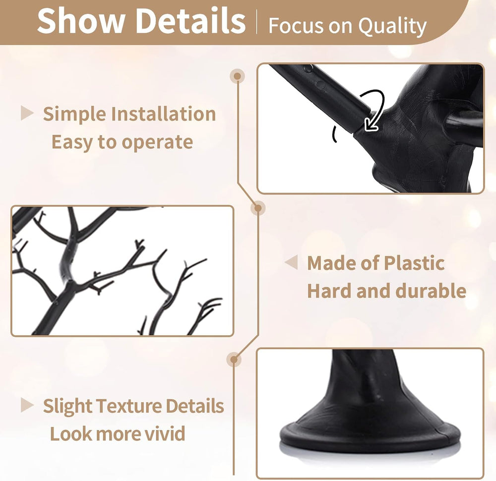 NUPTIO Black Ornament Tree, 30 Inch Artificial Halloween Spooky Branch
