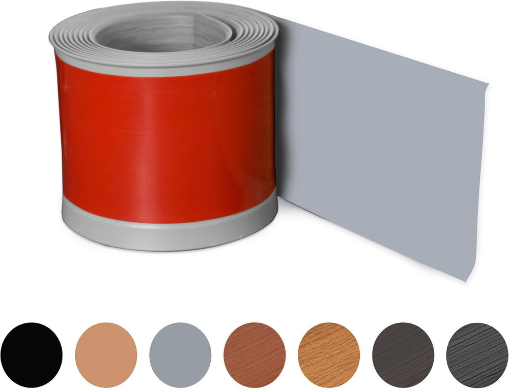 Grey Wall Molding Trim 3 Inch x 20 Feet, Wall Base Baseboard Molding Trim Fle...