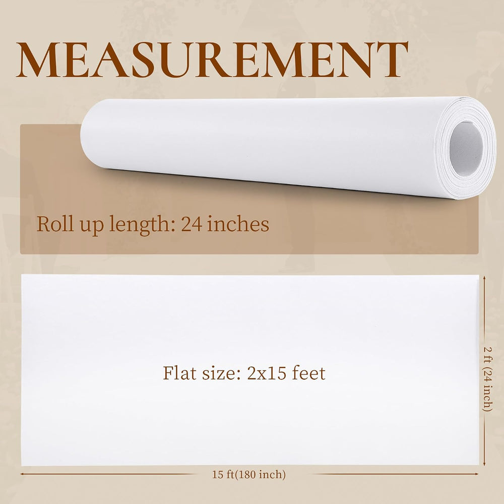 HOMBYS 260GSM Heavyweight White Aisle Runner for Wedding Ceremony, 2' x 1...