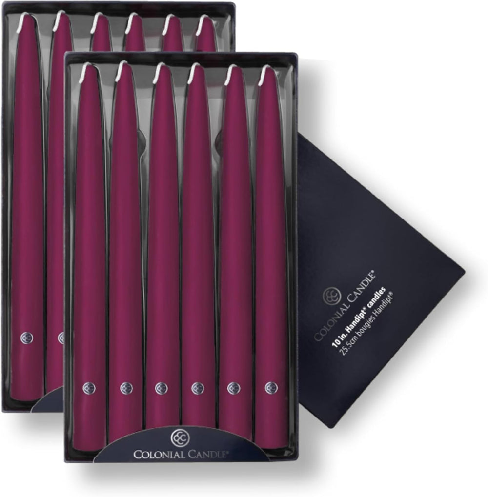 Colonial Candle Unscented Taper Candle, Handipt Collection, Mulberry, 10 in, ...