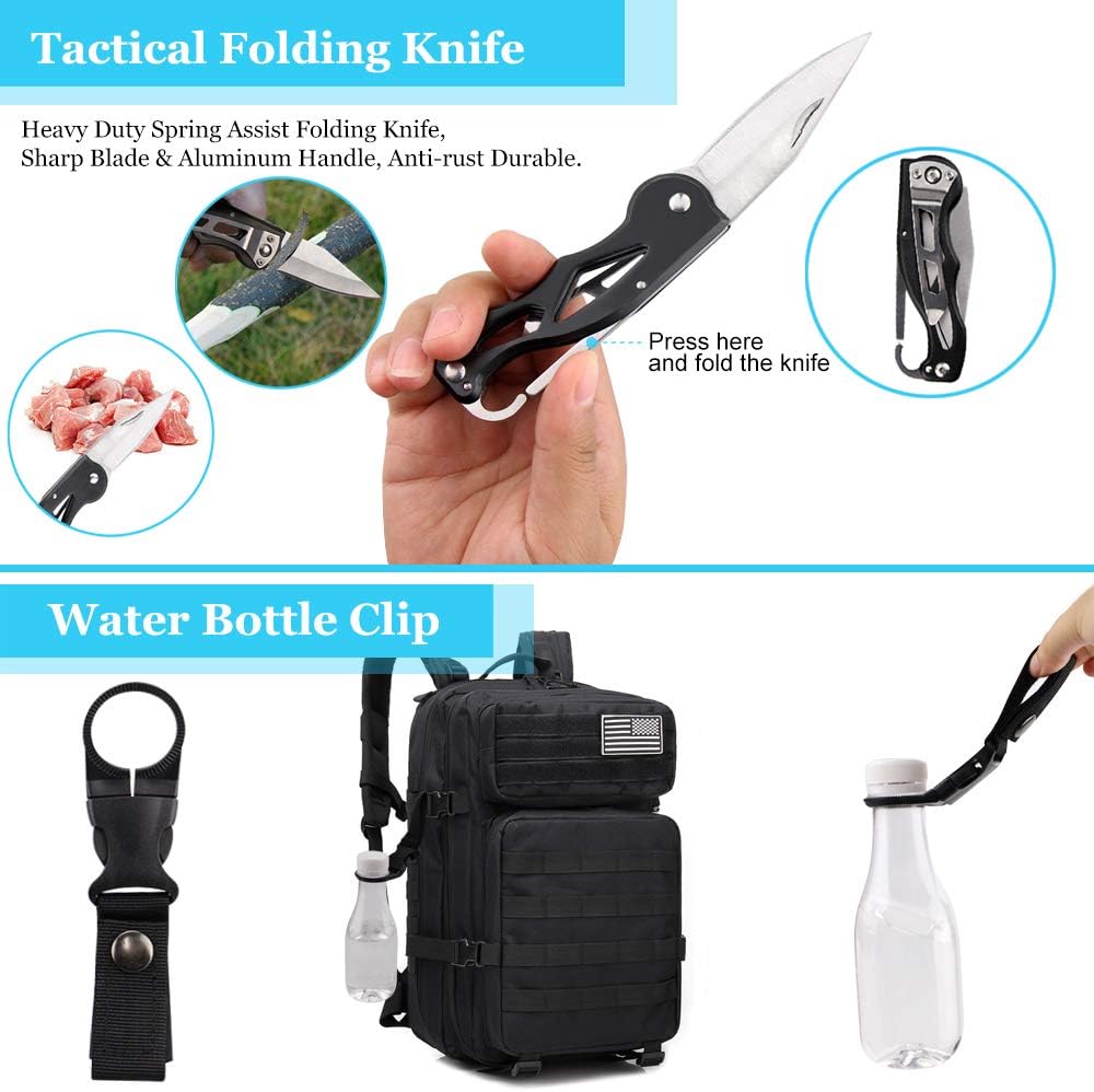 EMDMAK Survival Kit Outdoor Emergency Gear Kit for Camping Hiking Travelling ...