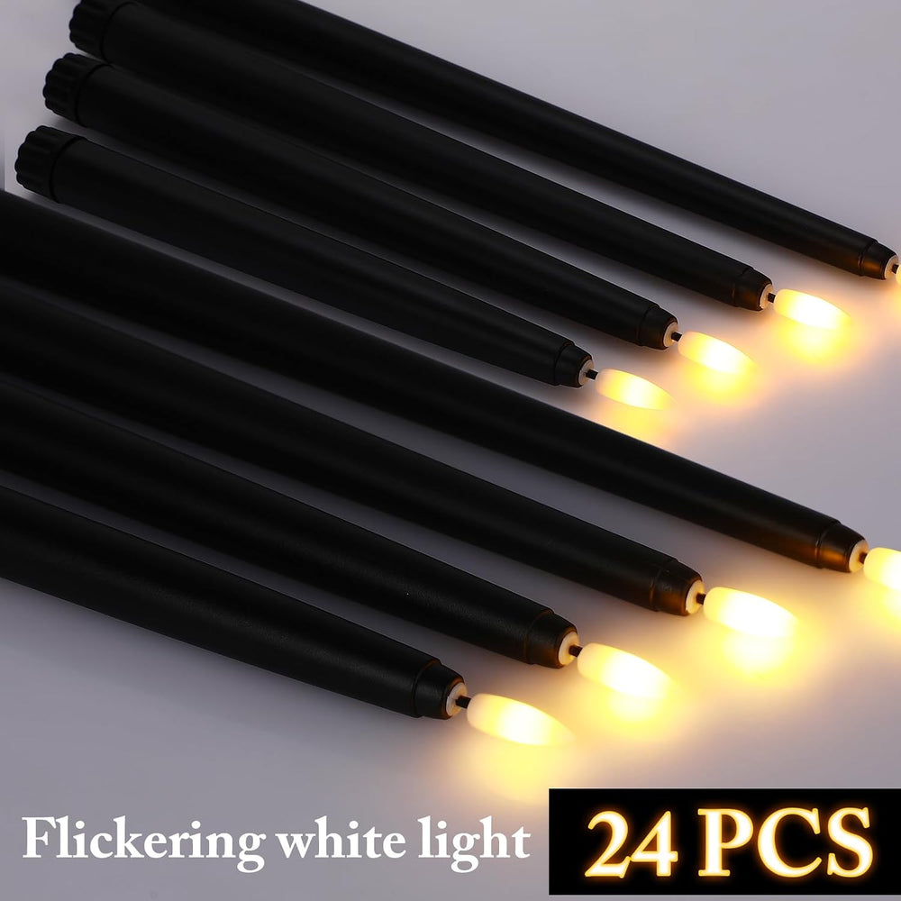 Rossesay 48 Pcs Flameless Taper Candles LED Taper Candles, Black