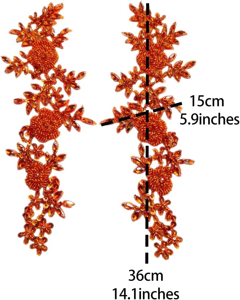 Jpumley. Pksn Handmade Rhinestones on Lace Applique Trim Sewing Beads Sequins...