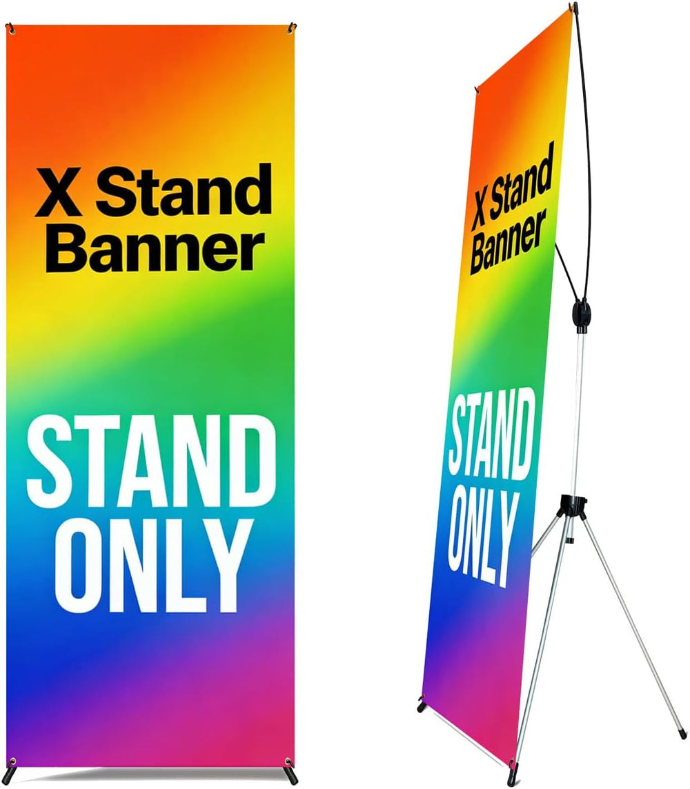 4U Media&Displays X Frame Banner Stand 2 Pack Adjustable 24"x72"...