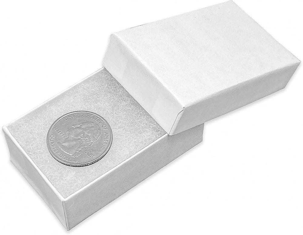 TheDisplayGuys 100 Cardboard Jewelry Gift Boxes with Inserts - Matte White
