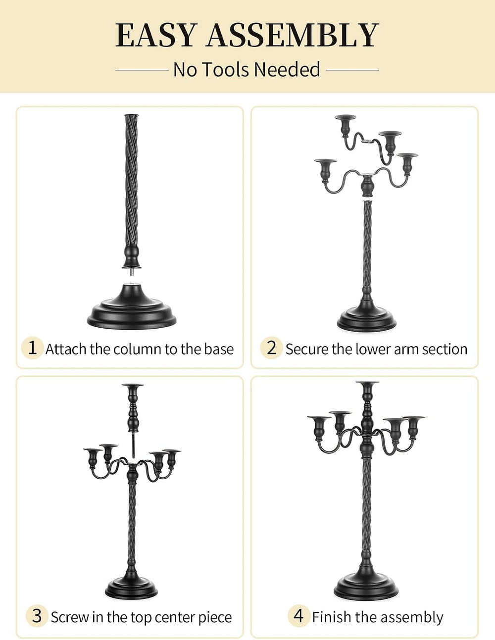 Romadedi Black Halloween Candle Holder: 22-Inch Tall Candelabra