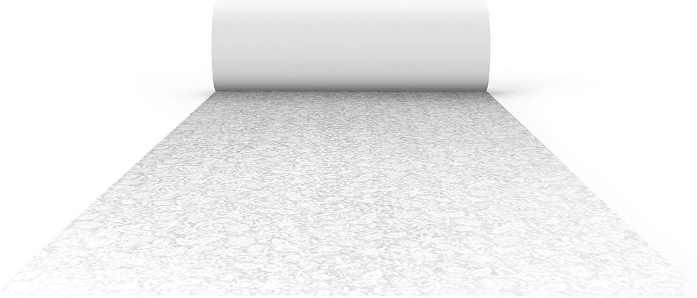 SLS SUPPLY FLORA - Wedding Aisle Runner, White Floral Print Wedding Floor Mus...