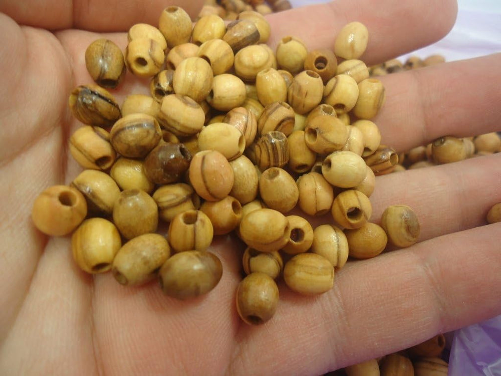 8mm Oval Olive Wood Rosary Parts (1000pcs) – Natural Bethlehem Craft Supply w...
