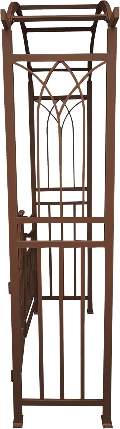 Oakland Living Brown Aluminum Garden Arbor Arch with Gate