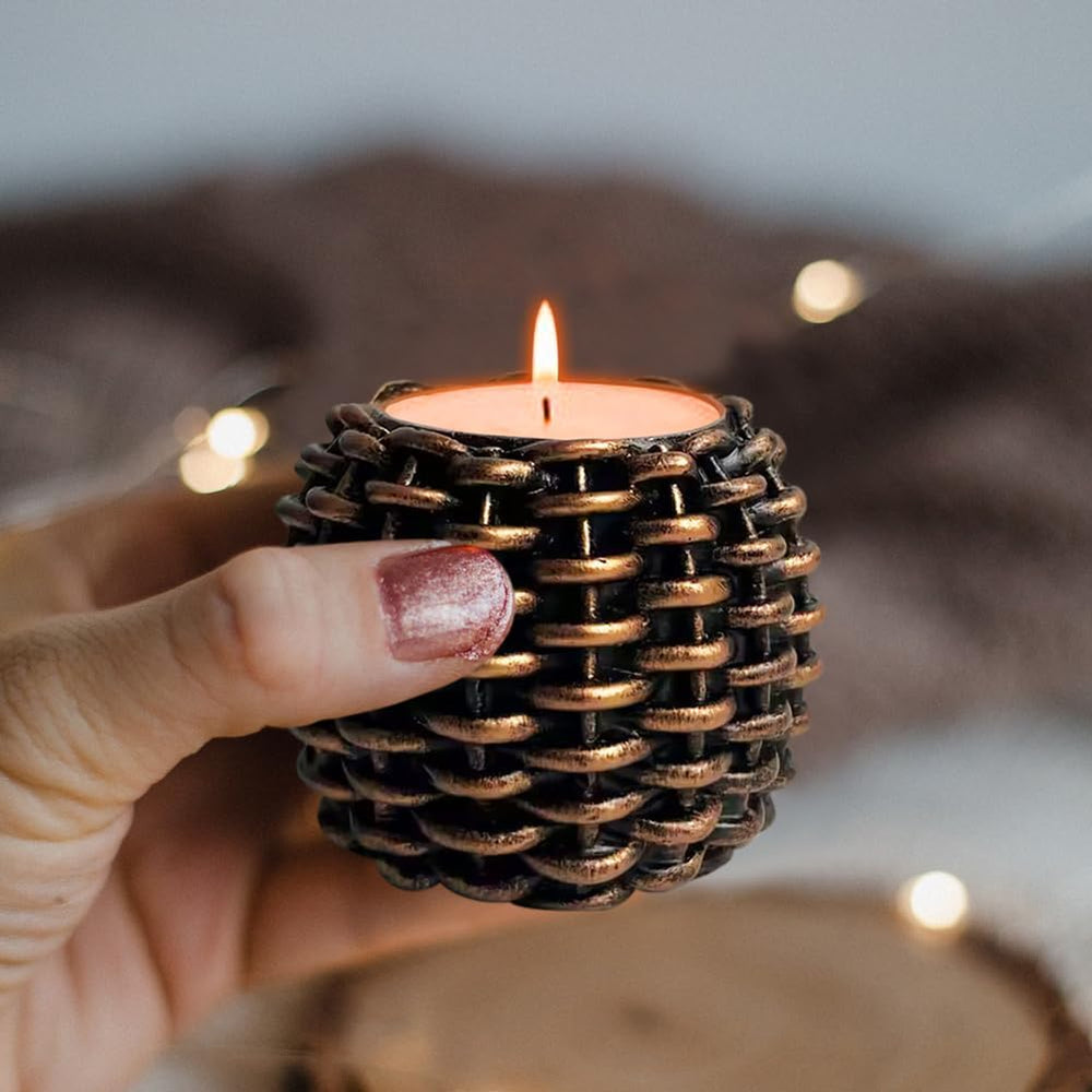 Coffee Table Decor, Fall Decorations, Candle Holders with Tray and Rocks