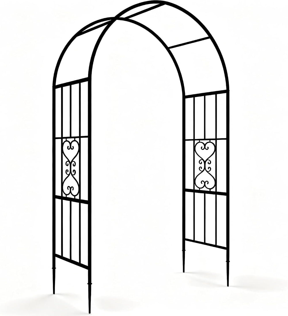 Metal Garden Arch – 47"(L) x 87"(H) Rust-Proof Arbor Trellis