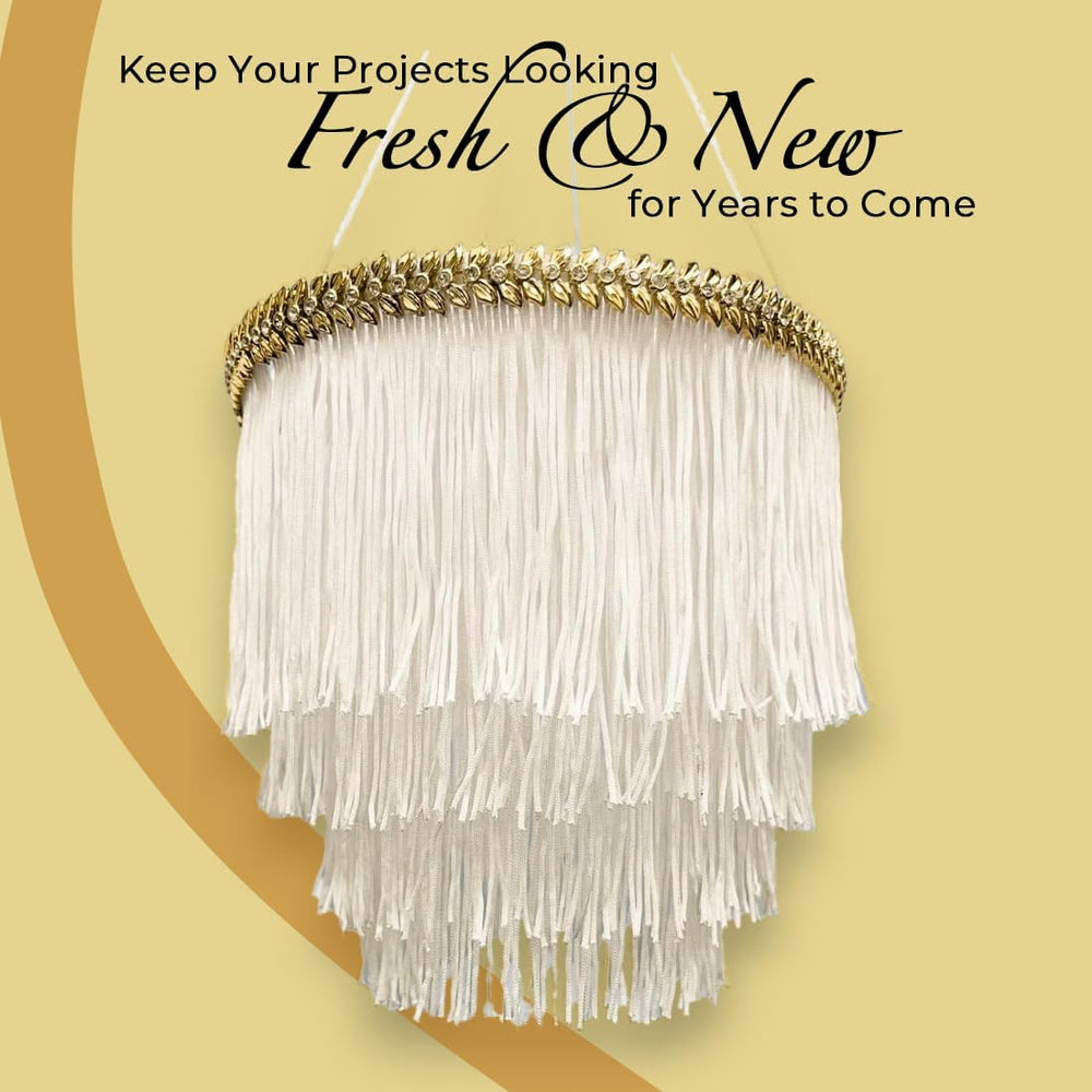 Trims By The Yard 4" Chainette Fringe Trim, Polyester-Made Decorative Fr...