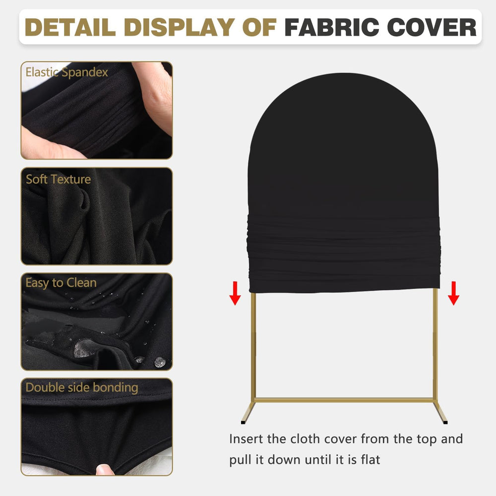 Arch Backdrop Stand and Cover Set, Metal Balloon Arch Backdrop 6ft, Gold Arch...