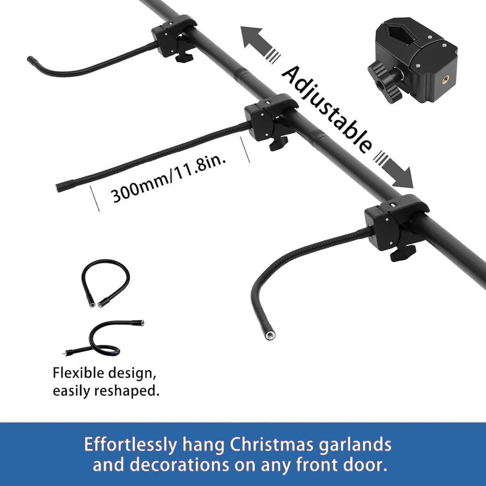 Garland Hanger for Front Door Frame, 30-63 in, 3 Hooks, No Drill