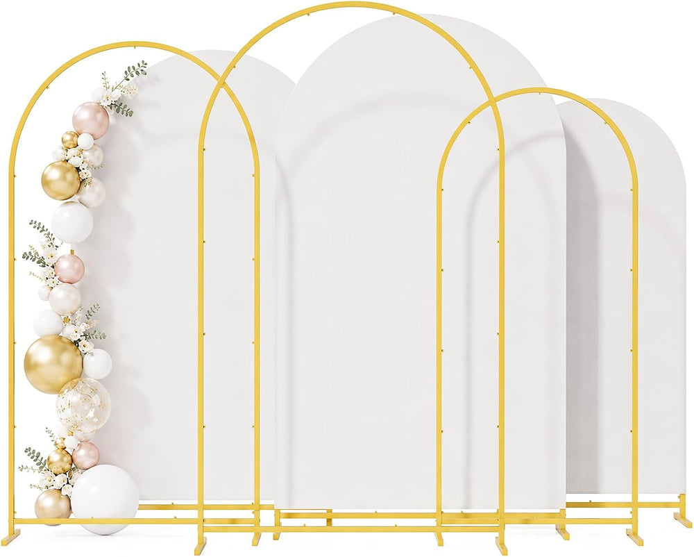 6+6.6+7.2ft Arch Backdrop Stand, 3pcs Metal Background Frame with Cover