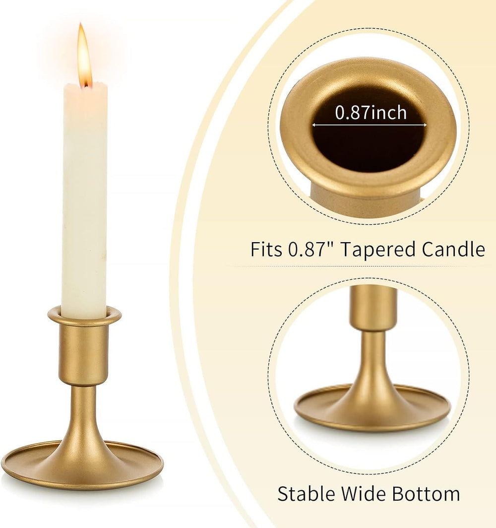 Candlestick Holders Taper Candle Holders, Romadedi Gold Candle Stick Candle H...