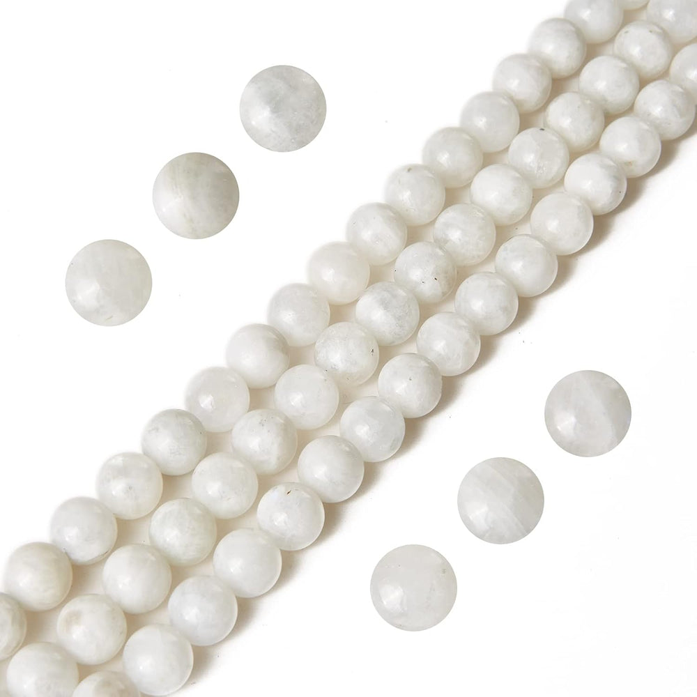 150pcs 8mm Moonstone Beads Natural Gemstone Beads Round Loose Beads for Jewel...