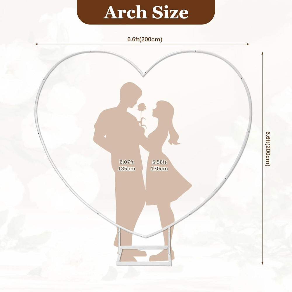 Heart Shaped Metal Balloon Arch Kit,6.6ft Wedding Heart Arch Backdrop Stand,w...