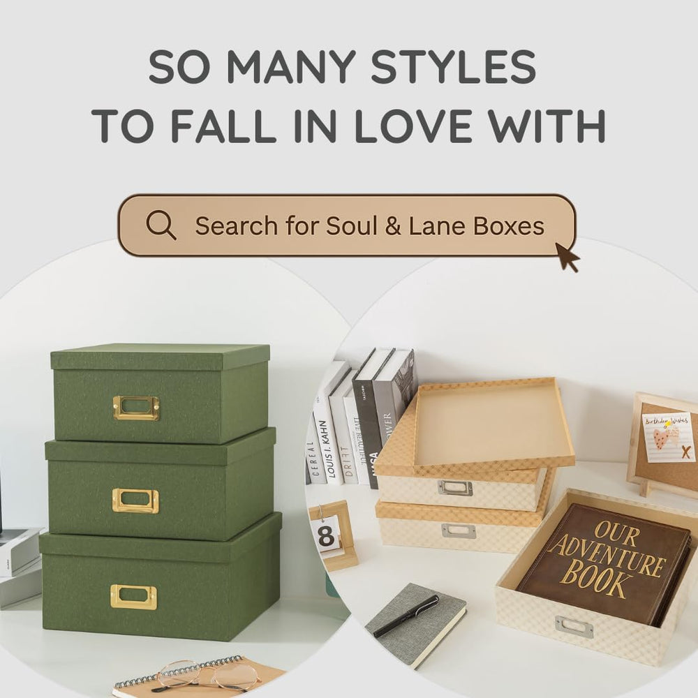 Soul & Lane - Summer Rose Decorative Storage Boxes with Lids, Set of 3