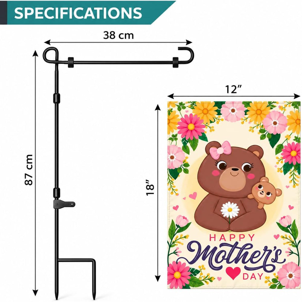 12 Double Sided Seasonal Garden Flags 12x18in Yard Flags with Stand