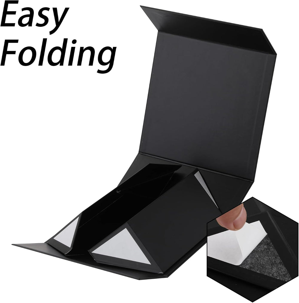 6 Pack Black Gift Boxes With Lids,9x9x4 Inch Bridesmaid Proposal Box And Prin...