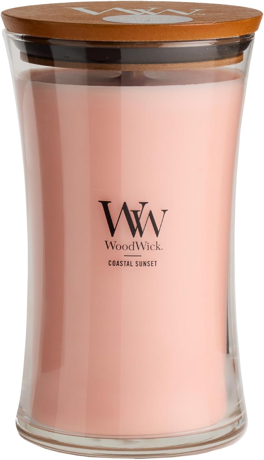 WoodWick Coastal Sunset Scented Candle, Crackling Wick, 21.5oz