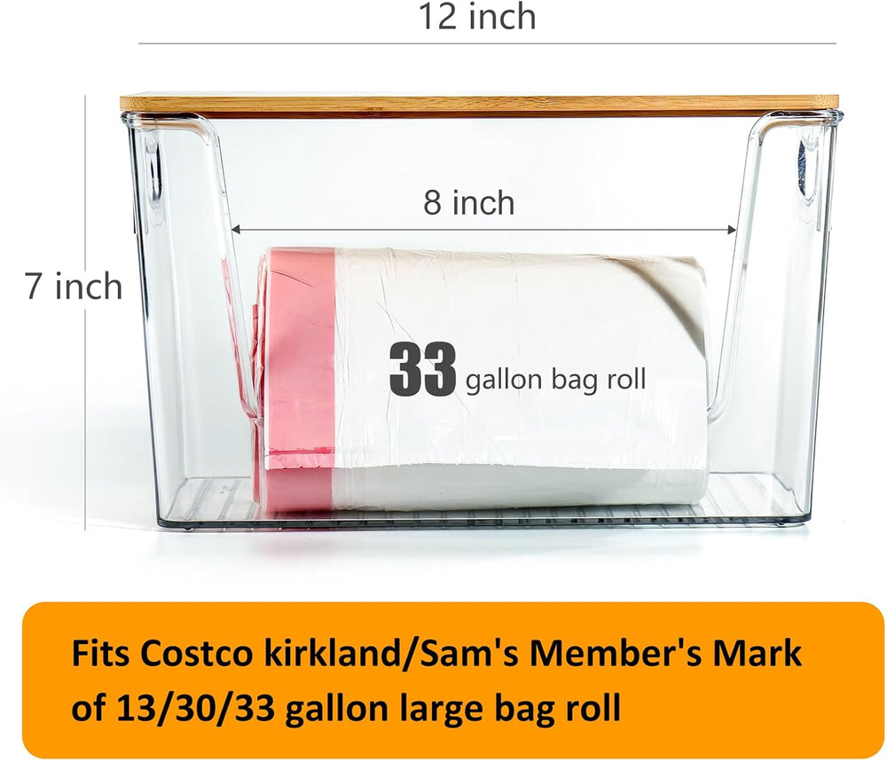 2 Pack Trash Bag Holder Dispenser, Extra Large Garbage Bags Holder, Stackable...