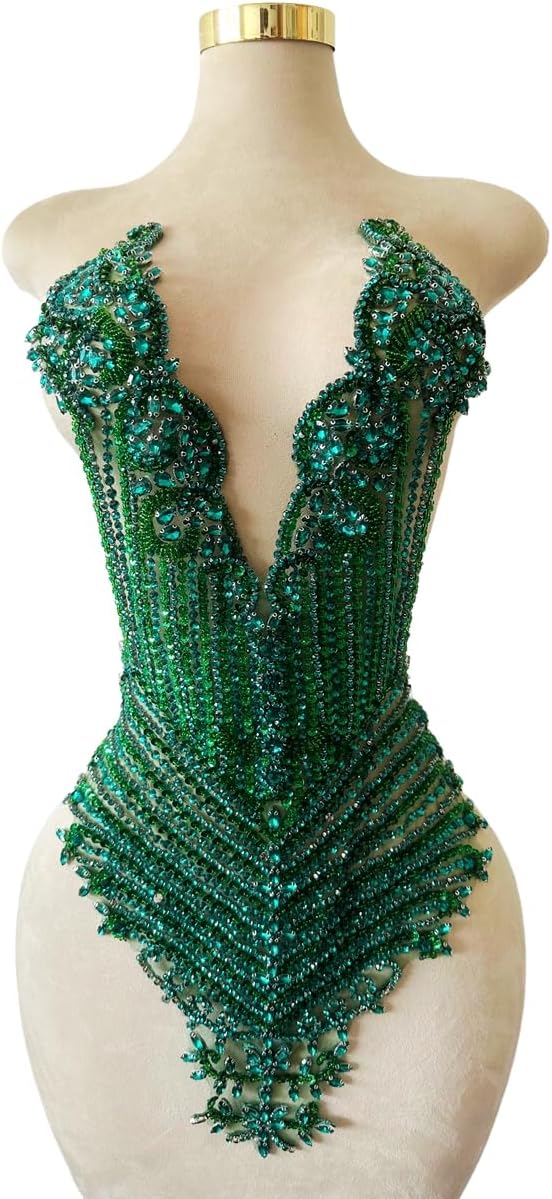 Handsewing Beads Sequins Rhinestones Large lace Applique Handmade shin Crysta...