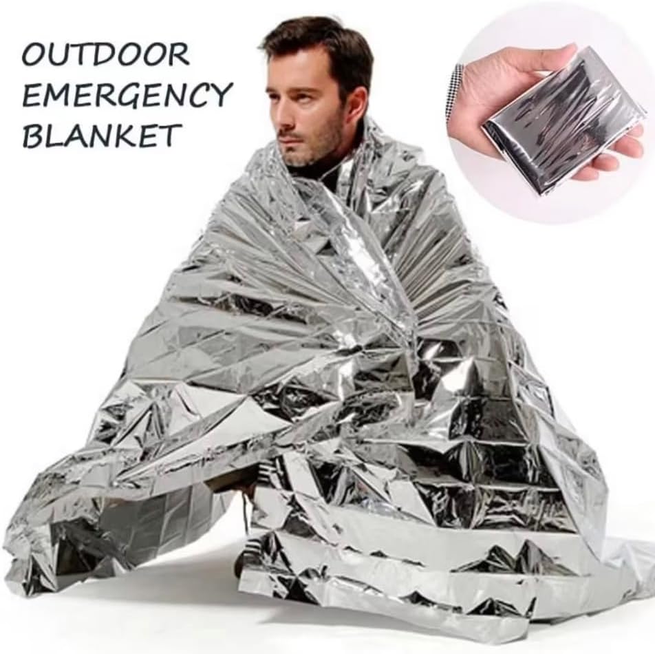 50 Pack Emergency Foil Blankets 51” x 83” – Thermal Mylar Survival Blankets I...