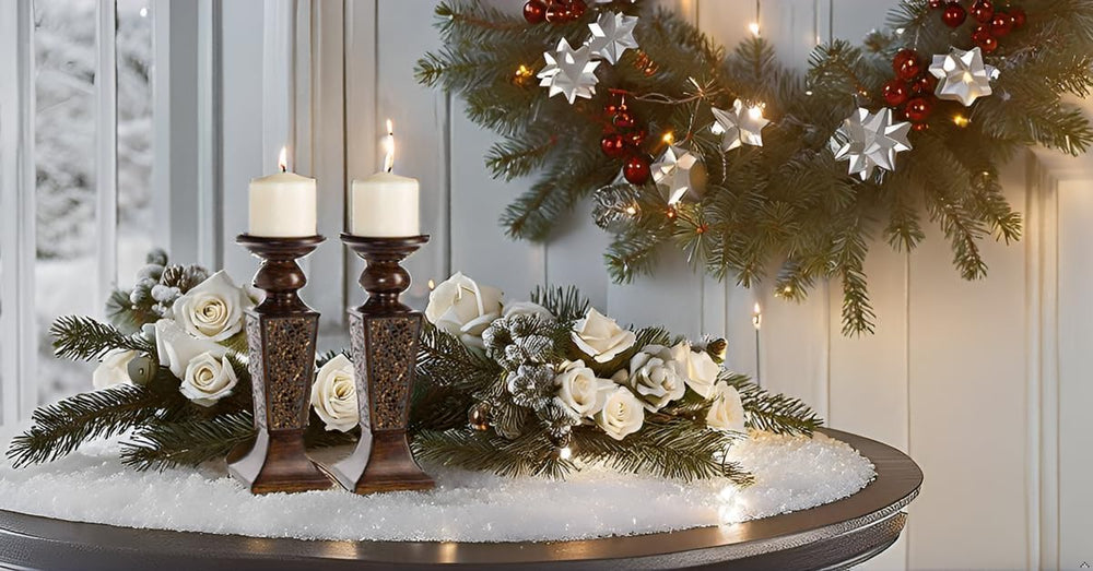 Creative Scents Schonwerk Brown Pillar Candle Holder Set of 2- Crackled Mosai...