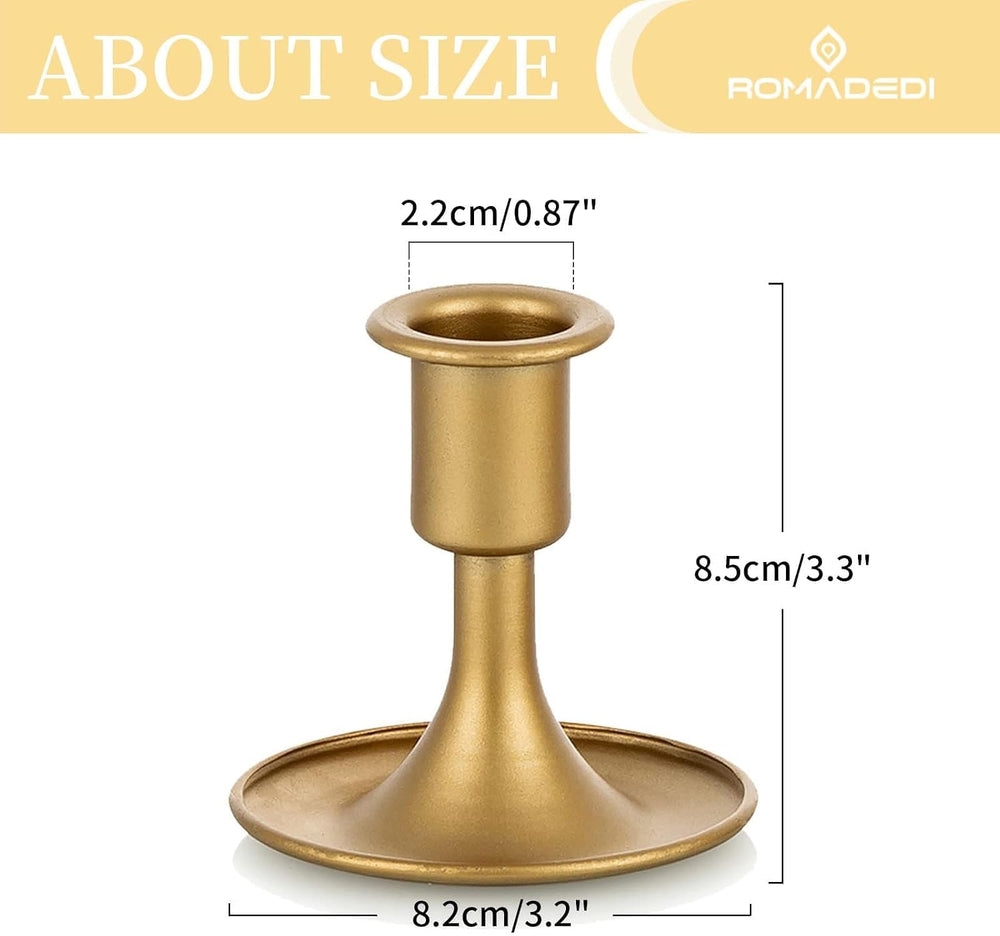 Candlestick Holders Taper Candle Holders, Romadedi Gold Candle Stick Candle H...