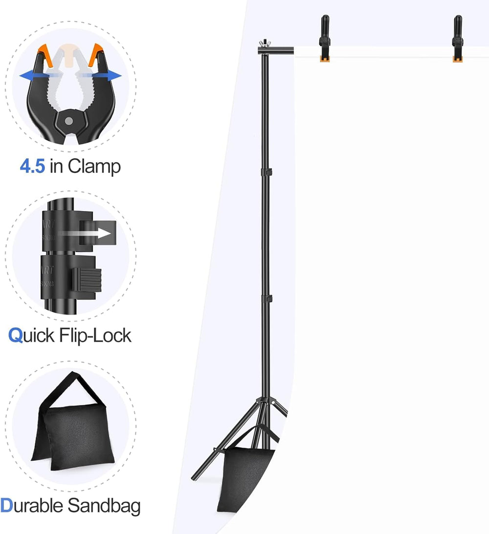 EMART Backdrop Stand 10x7FT Adjustable Back Drop Stand for Party Photoshoot
