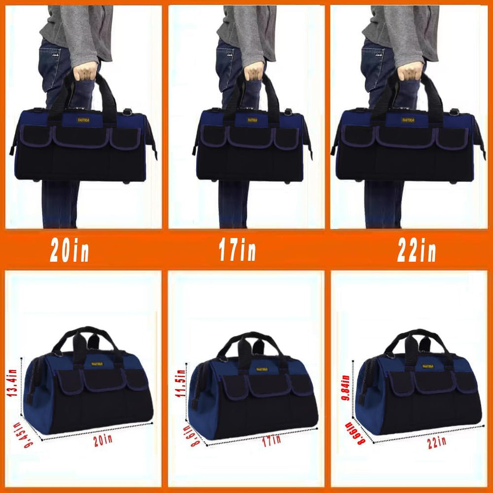 FASTECH 20 Inch Heavy Duty Tools Bag with Wide Mouth for Tool Storage, Carrie...