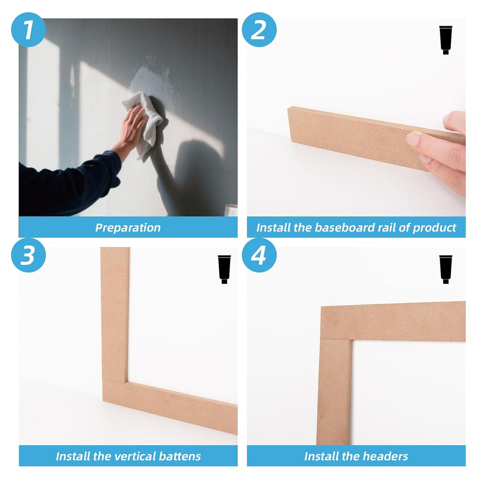 Art3d Premade Paintable Board and Batten Wainscoting Kit, 167.32 x 70.08 in