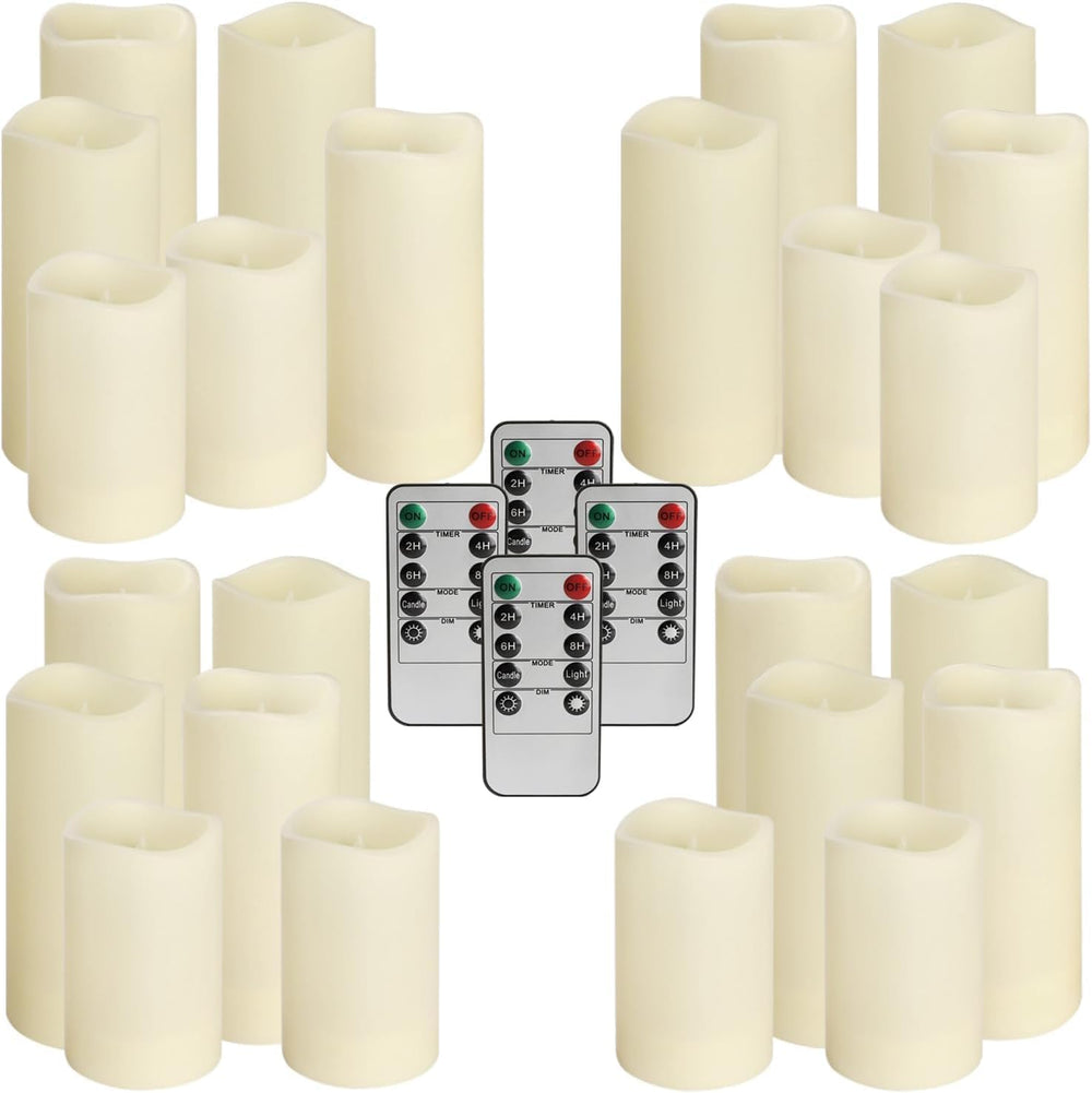 YOROXRG Set of 24 Waterproof Outdoor Flameless Candles, LED Candles with 4 Re...