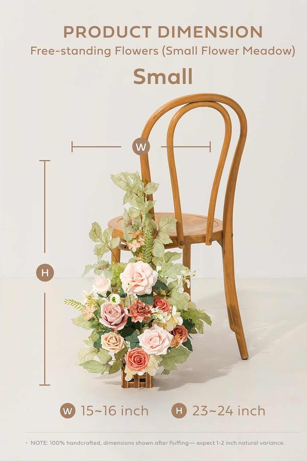 Ling's moment 17.5" Tall Standing Artificial Flowers Arrangements 4p...