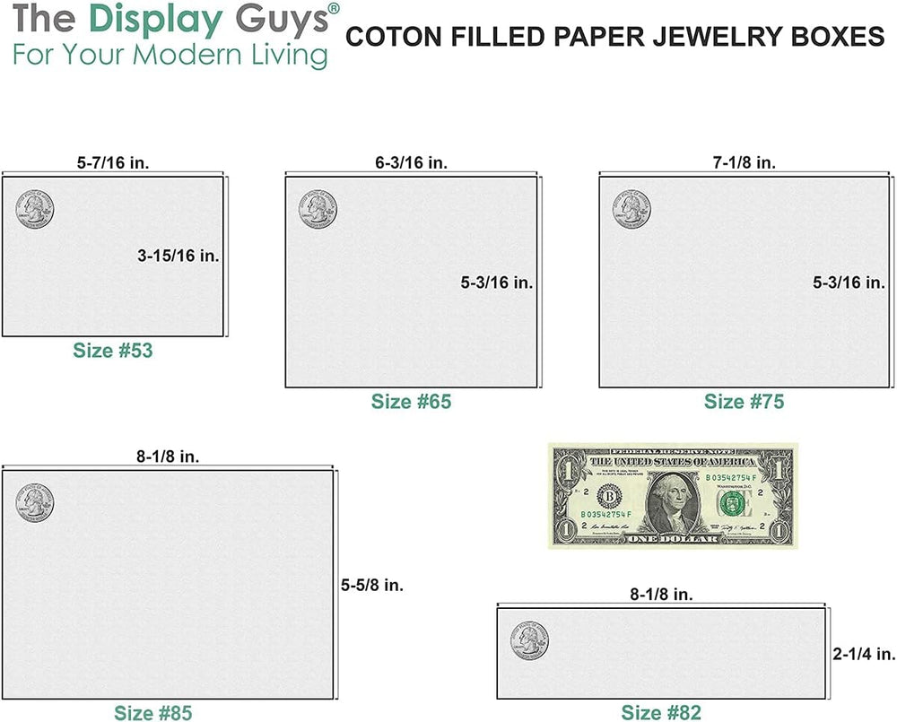 TheDisplayGuys 100 Cardboard Jewelry Gift Boxes with Inserts - Matte White