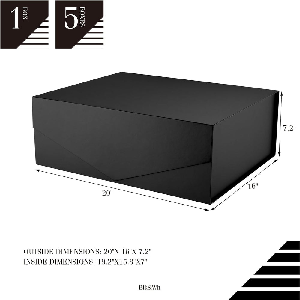 Extra Large Gift Box with Lid 19.2x15.8x7 Inches (Matte Black)