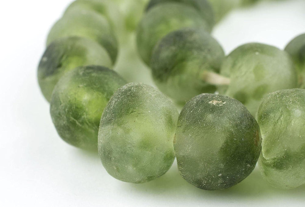 Jumbo Recycled Glass Beads, 21–25mm – African Sea Glass for Wall Hangings, Co...