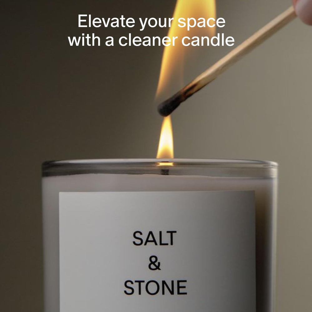 Salt & Stone Coconut & Soy Blend Scented Candle, Santal & Vetiver...