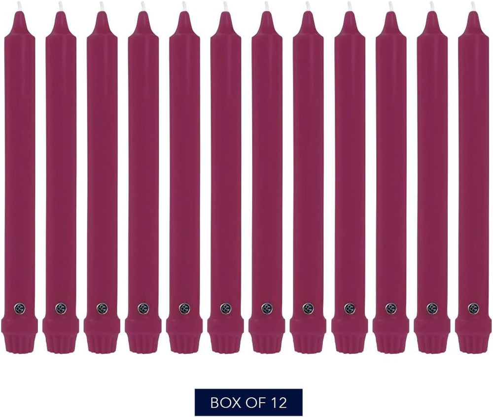 Colonial Candle Classic Tapers, 8-Inch, Mulberry - Pack of 12