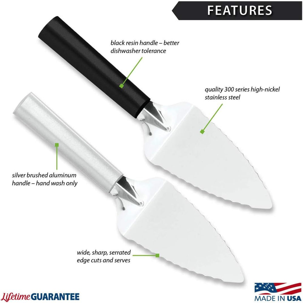Rada Cutlery Serrated Pie Server (W220), Black, Pack of 2